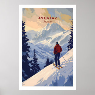 Avoriaz Skiing Print French Alps Winter 1