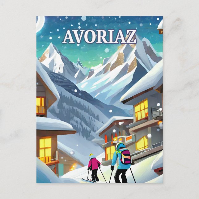 Avoriaz: Winter poetry in the Alpine Cimes Postcard (Front)