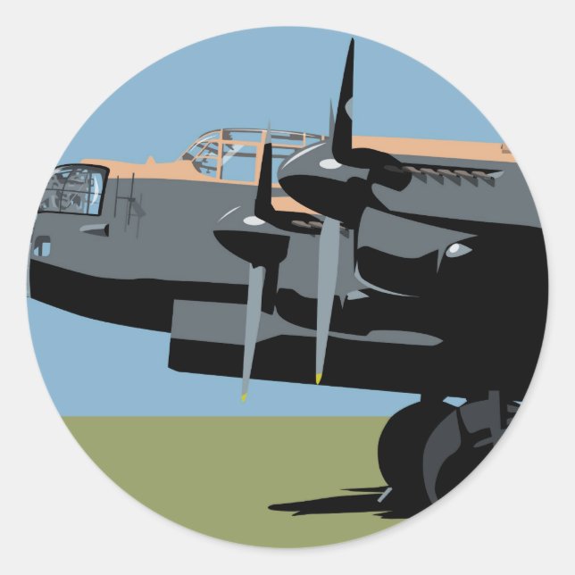 Avro Lancaster Bomber Classic Round Sticker (Front)