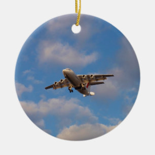 Avro RJ85 Jet Landing Ceramic Tree Decoration
