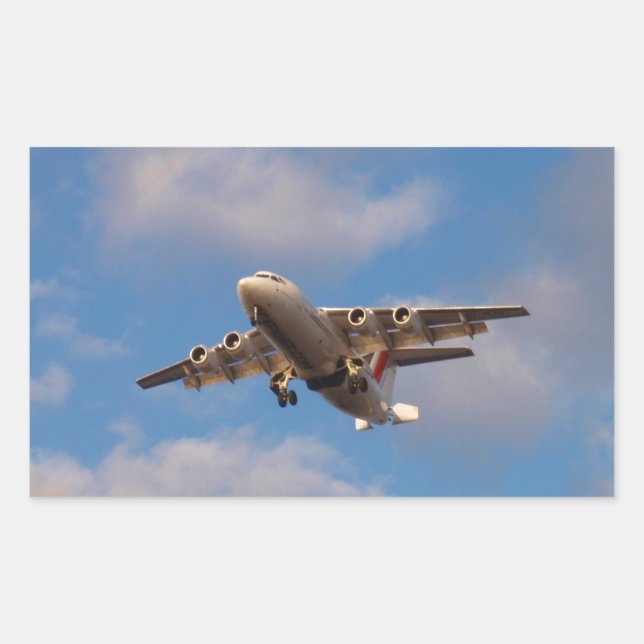 Avro RJ85 Jet Landing Rectangular Sticker (Front)