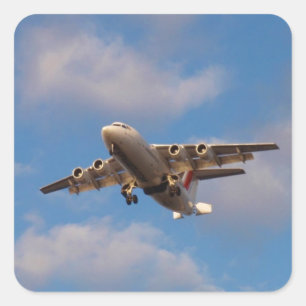 Avro RJ85 Jet Landing Square Sticker