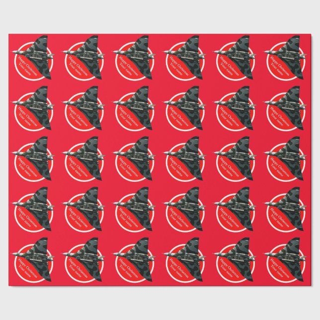 Avro Vulcan Bomber Happy Christmas Wrapping Paper (Seam)