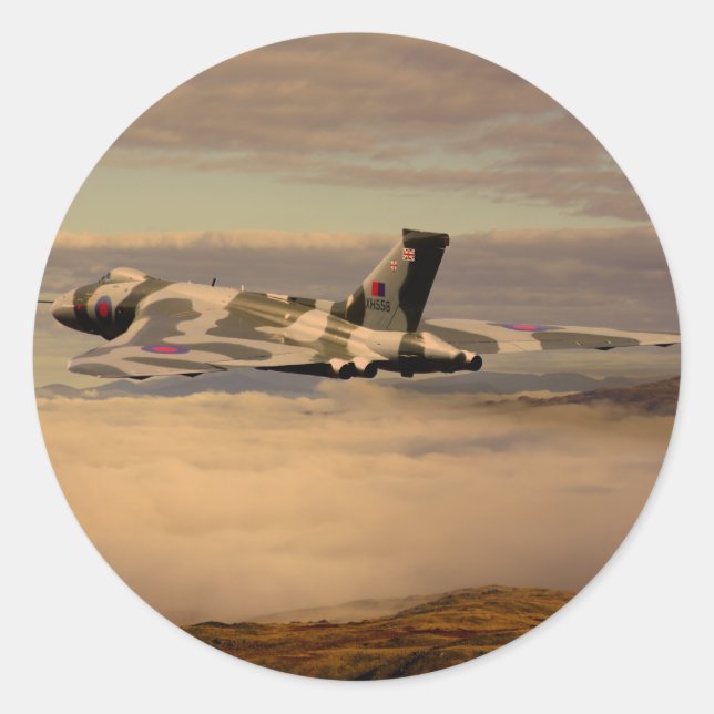 Avro Vulcan Bomber XH558 Classic Round Sticker (Front)