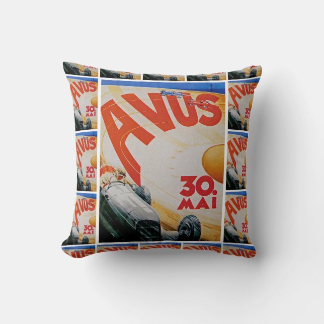 Avus Automobile Racing Poster Cushion (Front)