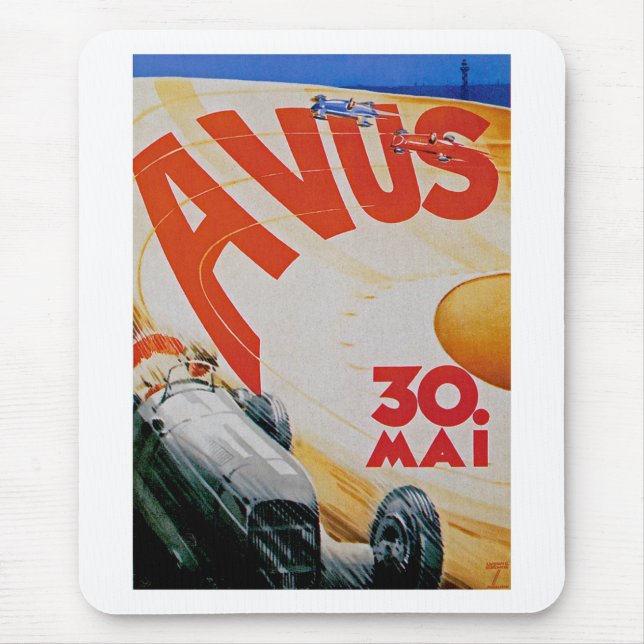 Avus Automobile Racing Poster Mouse Mat (Front)