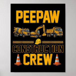 aw Construction Crew Birthday Boy Truck Poster