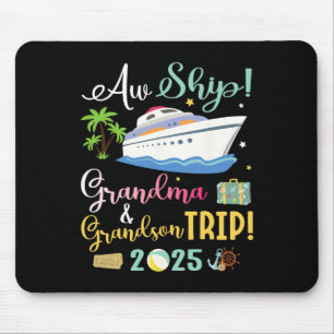 Aw Cruise Ship Grandma And Grandson Trip 2025 Fami Mouse Mat
