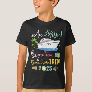 Aw Cruise Ship Grandma And Grandson Trip 2025 Fami T-Shirt