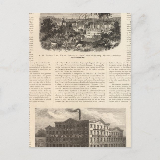 AW Faber's Lead Pencils Postcard (Front)