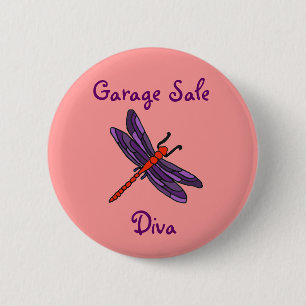 AW- Garage Sale Diva Dragonfly Button
