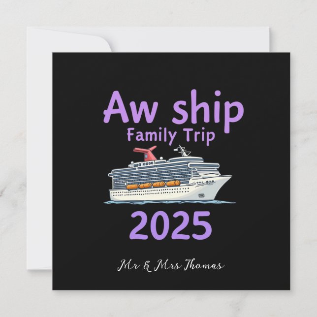 Aw Ship Family Trip 2025 Ultimate Cruise Adventure Invitation (Front)