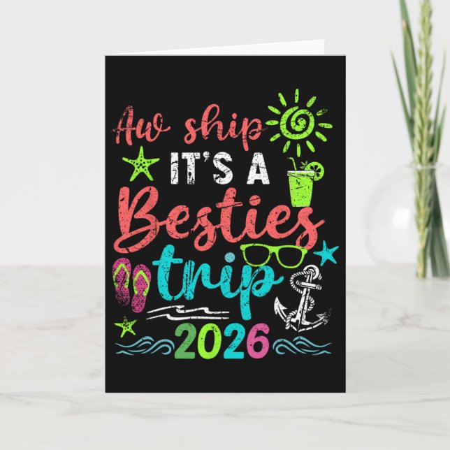 Aw Ship It’s A Girls Trip 2026 Cruise Vacation  Card (Front)