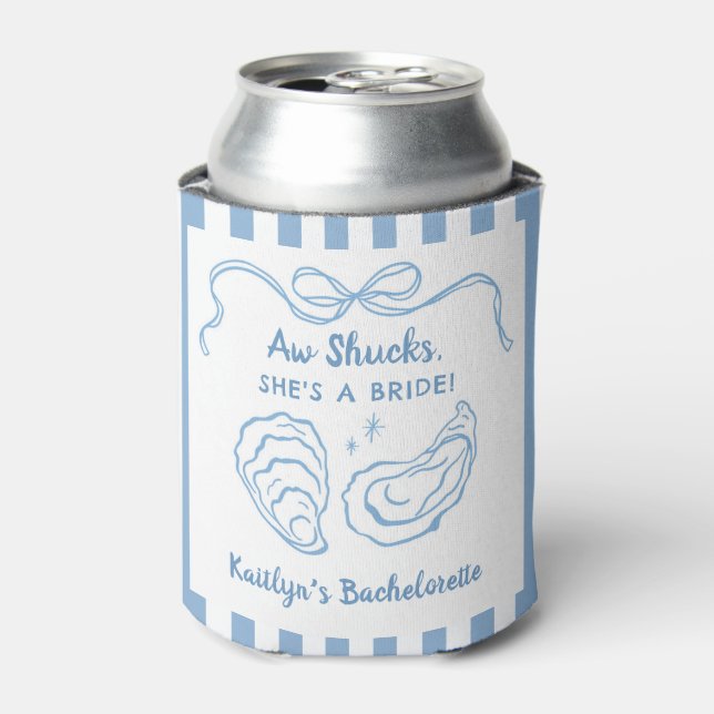 Aw Shuck Oyster Coastal Bachelorette Party Favours Can Cooler (Can Front)