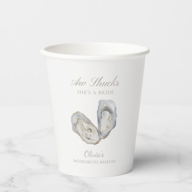 Aw shucks she’s a bride bachelorette paper cups (Front)