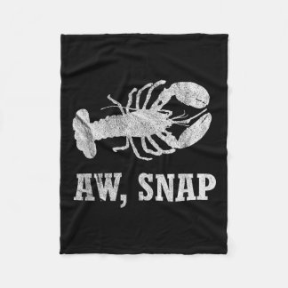 Aw Snap Funny Lobster Pun Novelty Graphic  Fleece Blanket
