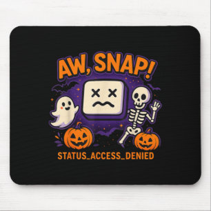 Aw Snap Spooky Ghost Skeleton Pumpkin Error Mouse Mat