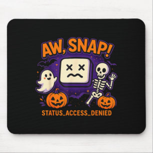 Aw snap spooky ghost skeleton pumpkin error mouse mat