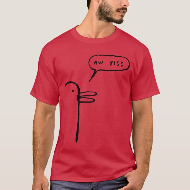 Aw Yiss Duck Pigeon Bread Crumbs printed meme Comi T-Shirt (Front)