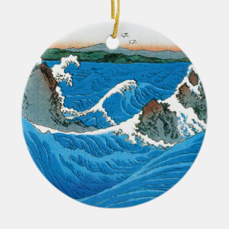 Awa Province, Naruto Whirlpools by Ando Hiroshige Ceramic Tree Decoration