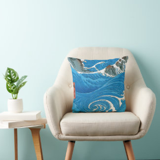 Awa Province, Naruto Whirlpools by Ando Hiroshige Cushion