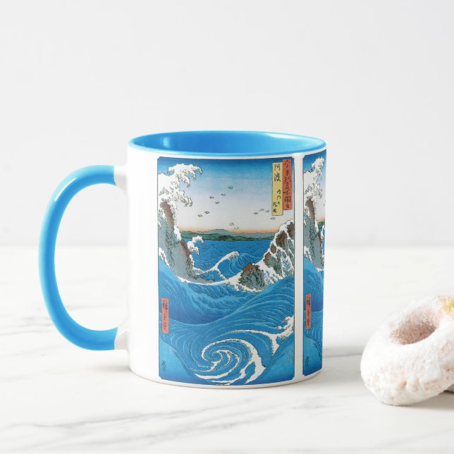 Awa Province, Naruto Whirlpools by Ando Hiroshige Mug (With Donut)