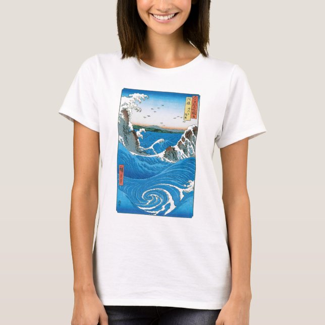 Awa Province, Naruto Whirlpools by Ando Hiroshige T-Shirt (Front)