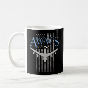 Awacs On Faded Us Flag Coffee Mug