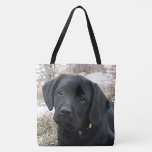 Awaiting Spring - Labrador Puppy - Black Lab Tote Bag