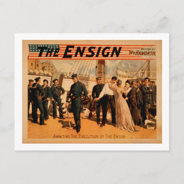 Awaiting the Execution of the Ensign Theatre Postcard (Front)