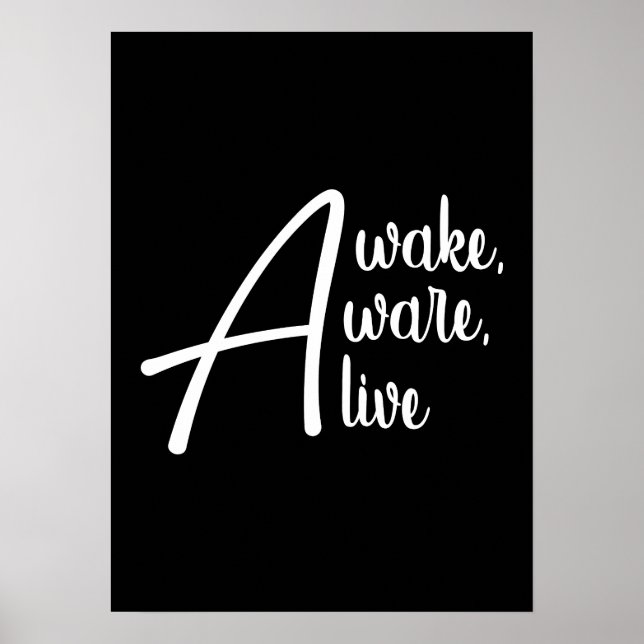 Awake, Aware, Alive - Gym, Hustle, Success Poster (Front)