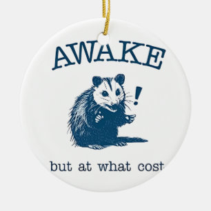 Awake But at What Coast Opposum Possum Retro Ceramic Tree Decoration