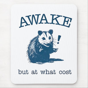 Awake But at What Coast Opposum Possum Retro Mouse Mat