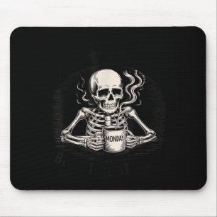 Awake But At What Cost Funny Skeleton Coffee Monda Mouse Mat