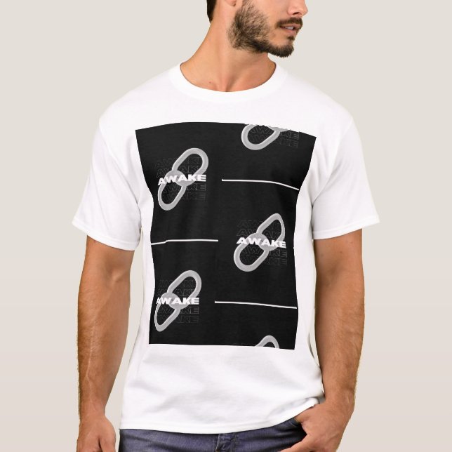 Awake: Minimalist Black Tee Design (Front)