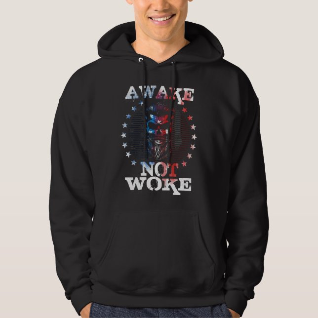 Awake Not Woke American Flags Awake Not Woke Hoodie (Front)