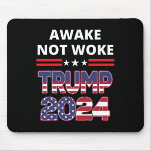 Awake Not Woke Trump Election Republican Save Amer Mouse Mat