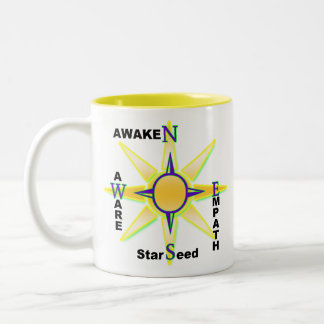 Awaken,Aware,Starseed,Empath Two-Tone Coffee Mug