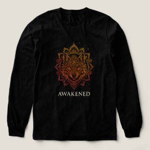 Awakened Wolf Mandala Spiritual Design Tri-Blend Shirt