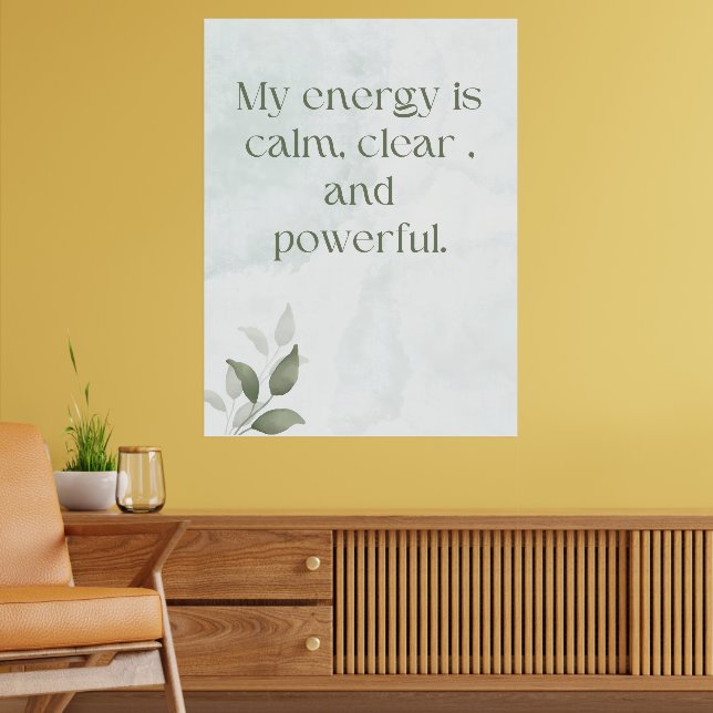 Awakening Energy Inspirational Floral Poster (Living Room 2)