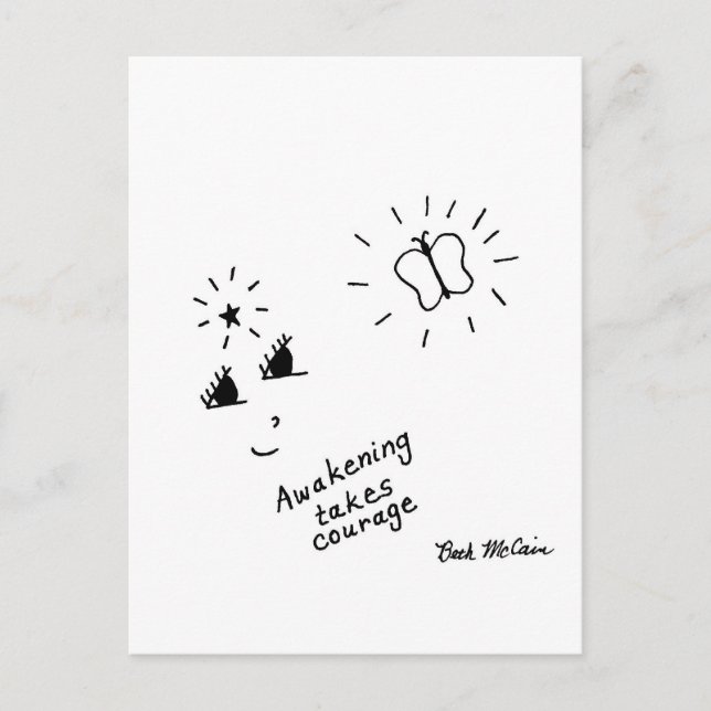 'Awakening Takes Courage' Postcard (Front)