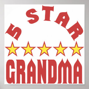 Award 5 Star Grandma Poster