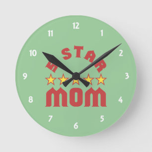 Award 5 Star Mum Round Clock