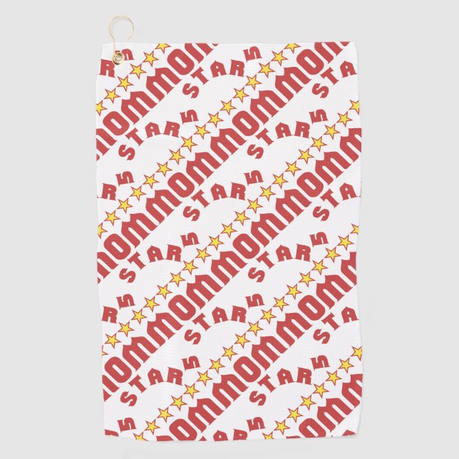 Award 5 Star Mum Tiled Golf Towel (Front)