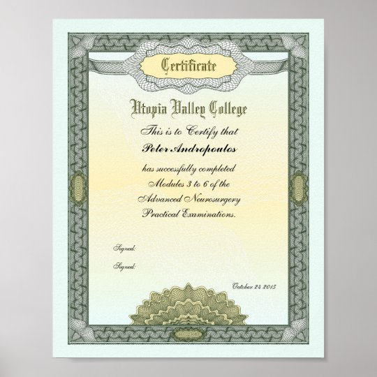 Award Certificate Poster | Zazzle.co.uk