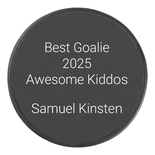 Award in Black & White:  Hockey Puck (Front)