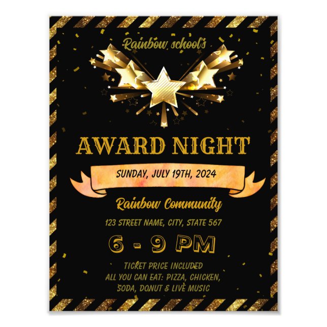 Award night school event template photo print (Front)