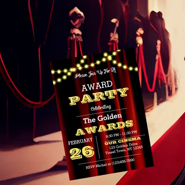 Award Party Velvet & Gold Invitation (Creator Uploaded)