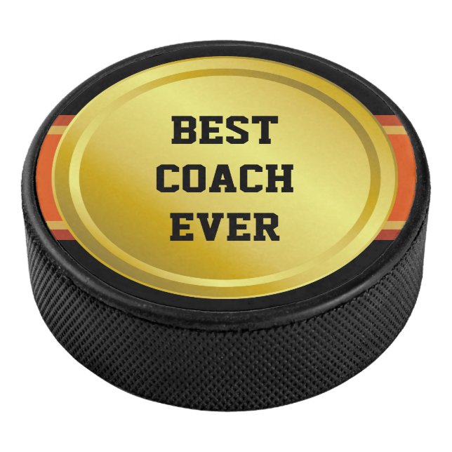 Award Ribbon gold 03 + your ideas Hockey Puck (3/4)
