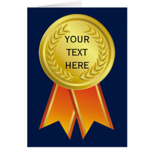 AWARD RIBBON gold I + your backgr. & text